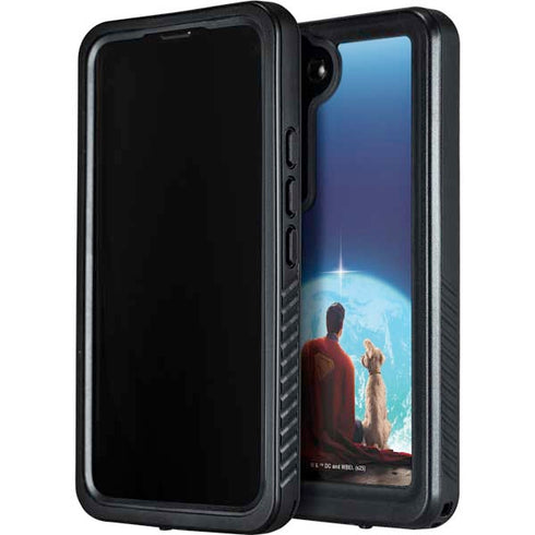 Superman 2025 Superman & Krypto watch the Earth Galaxy S24 Waterproof Case
